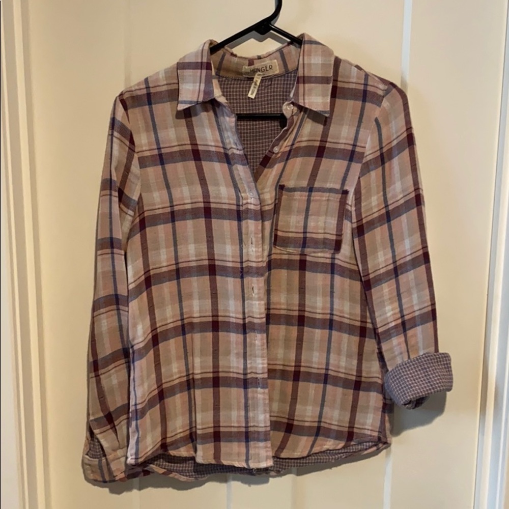 Plaid Button Down Top - image 1